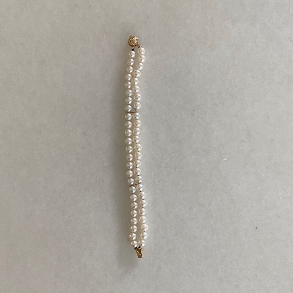 Elegant Genuine Double Strand Pearl Bracelet